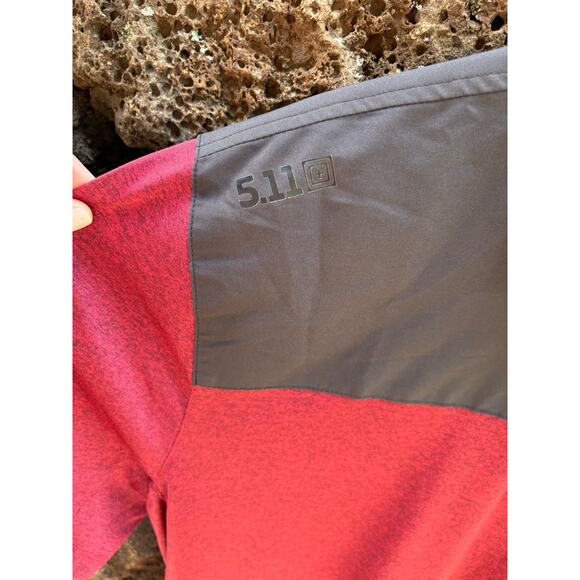 5.11 Tactical Rapid Response Short Sleeve Engine Red Colorblock Polo -XL - Picture 5 of 7